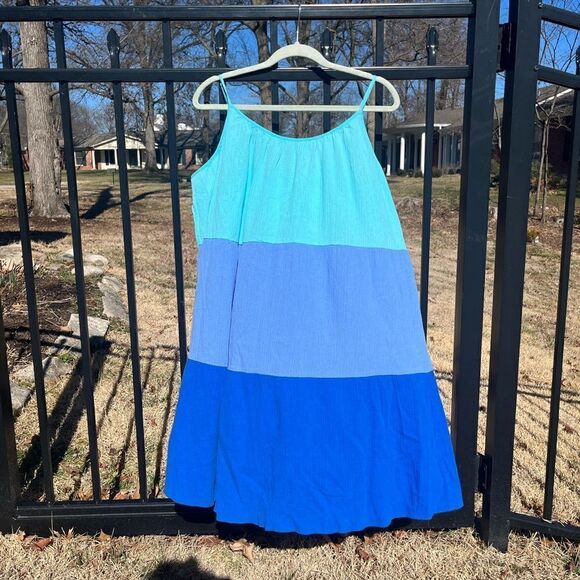 J Crew Colorblock Cotton Gauze Tiered Dress NWT - Picture 8 of 8